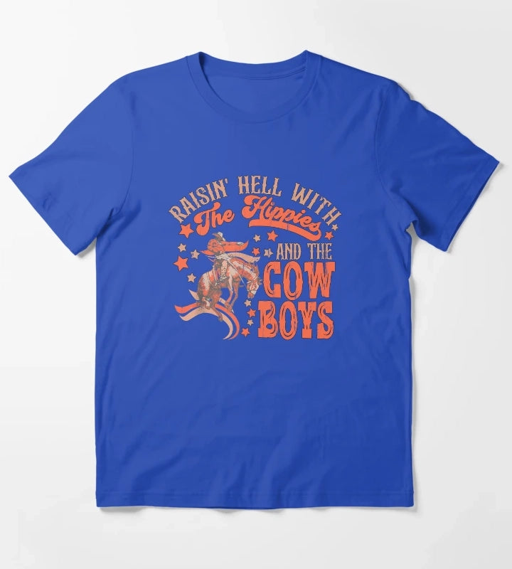 Raising Hell Since Birth T-Shirt Blue