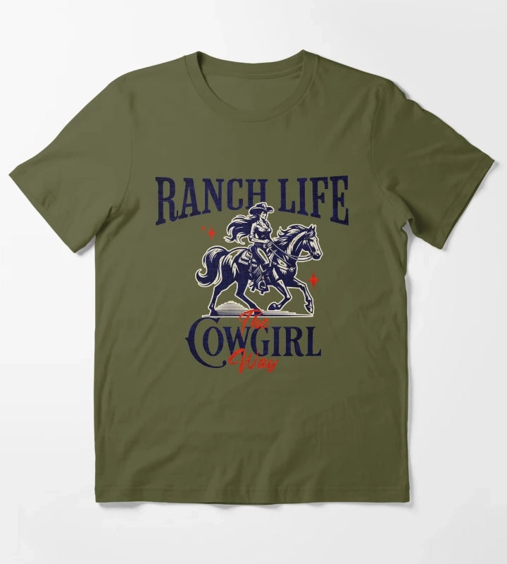 Ranch Life T-Shirt Olive Green