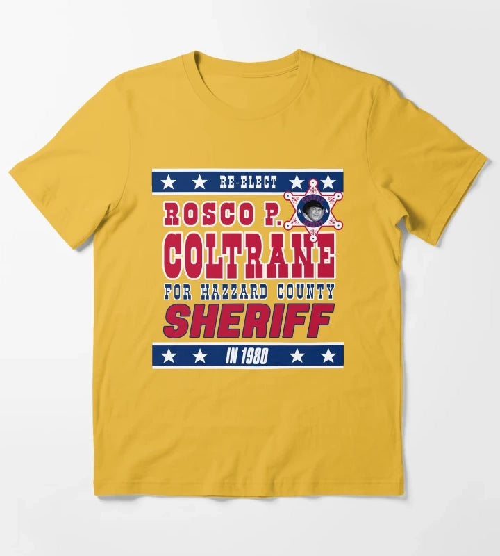 ReElect Sheriff Rosco P Coltrane T-Shirt Yellow