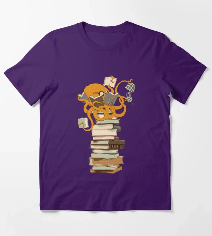 Reading Octopus tea coffee and books gift T-Shirt Purple