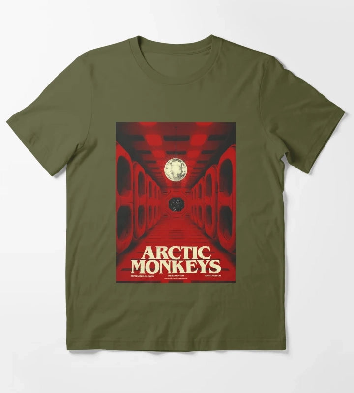 Red AM T-Shirt Olive Green