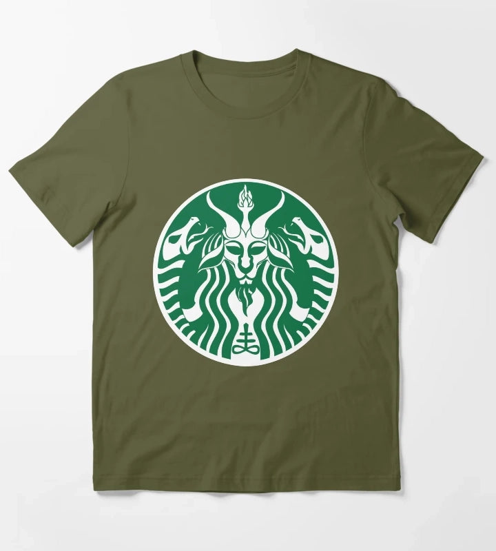 Red Cup Baphomet T-Shirt Olive Green