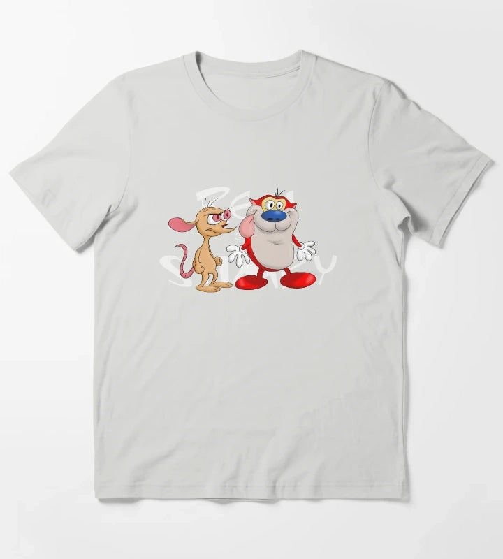 Ren and Stimpy Duo T-Shirt Light Grey