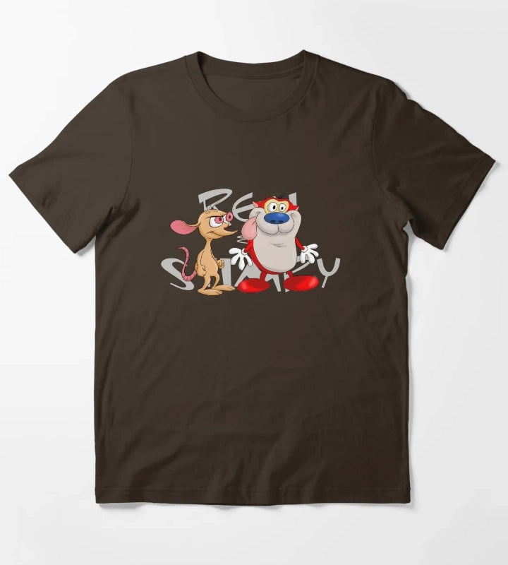 Ren and Stimpy Duo T-Shirt Brown