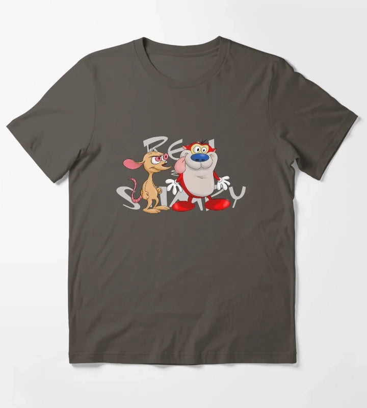Ren and Stimpy Duo T-Shirt Dark Grey