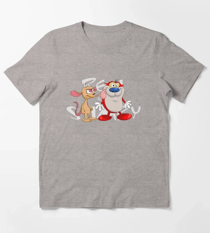 Ren and Stimpy Duo T-Shirt Heather Grey
