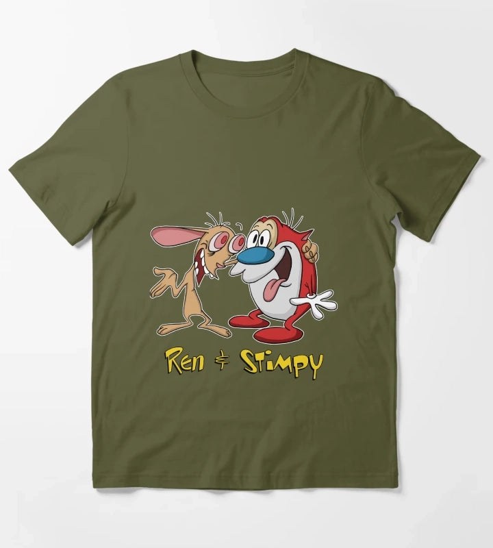 Ren and Stimpy T-Shirt Olive Green