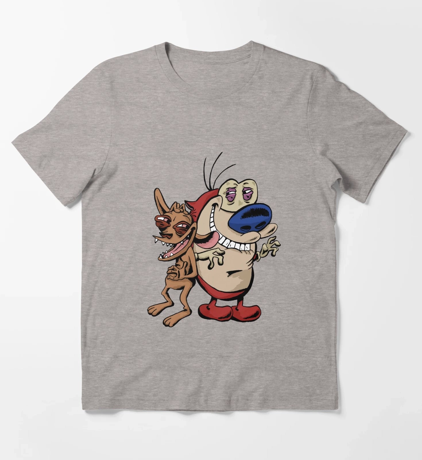 Ren and Stimpy T-Shirt Heather Grey