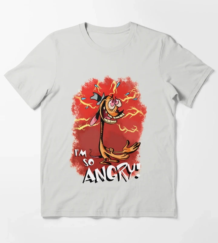 Ren is so Angry T-Shirt Light Grey