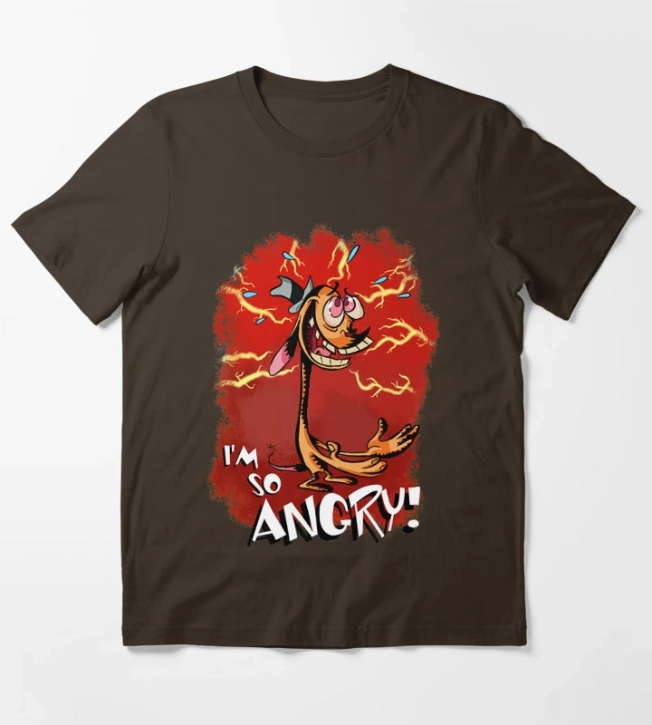 Ren is so Angry T-Shirt Brown