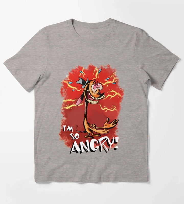 Ren is so Angry T-Shirt Heather Grey