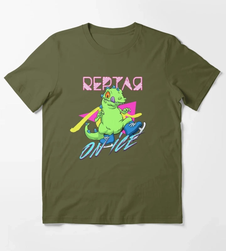 Reptar on ice T-Shirt Olive Green