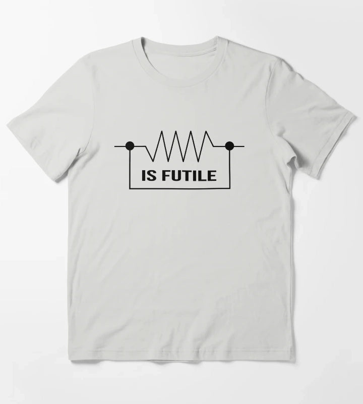 Resistance is Futile Electrician T-Shirt Light Grey