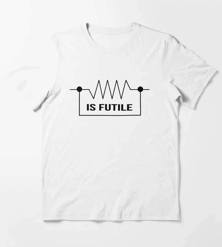 Resistance is Futile Electrician T-Shirt White