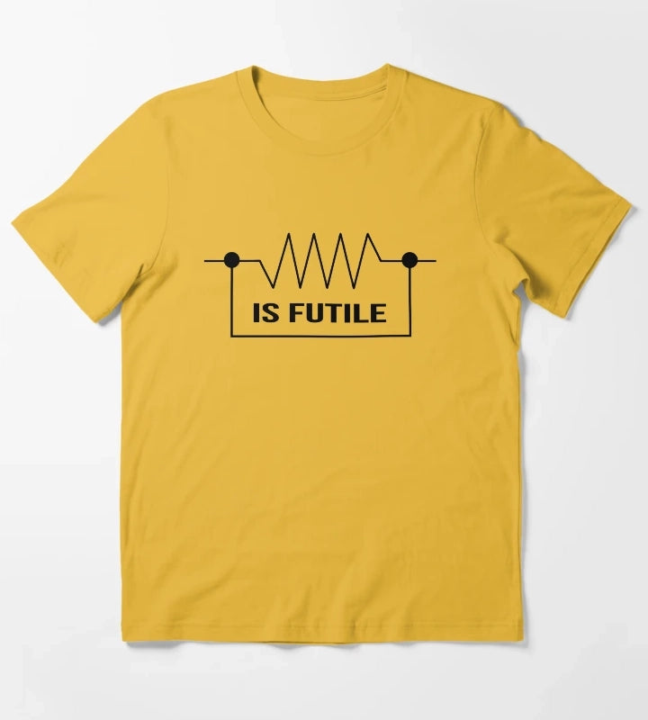 Resistance is Futile Electrician T-Shirt Yellow