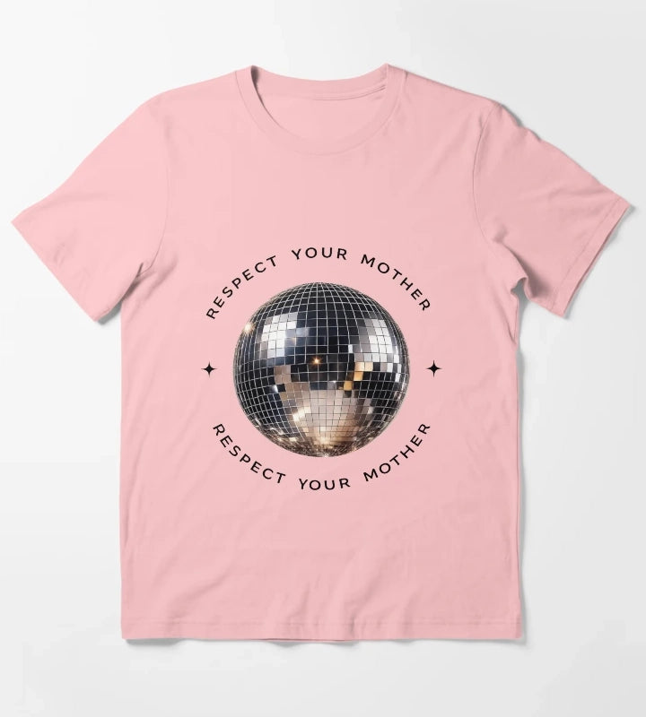 Respect Your Mother Shirt Disco Ball TShirt Vintage Party T-Shirt Dark Grey
