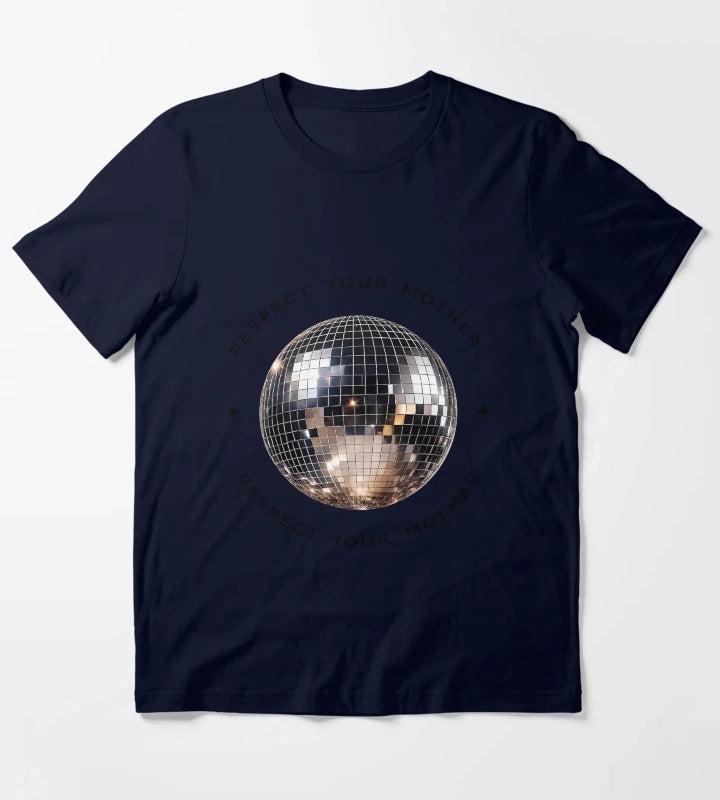 Respect Your Mother Shirt Disco Ball TShirt Vintage Party T-Shirt Navy