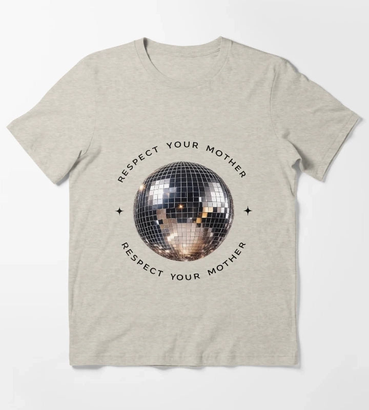 Respect Your Mother Shirt Disco Ball TShirt Vintage Party T-Shirt Cream