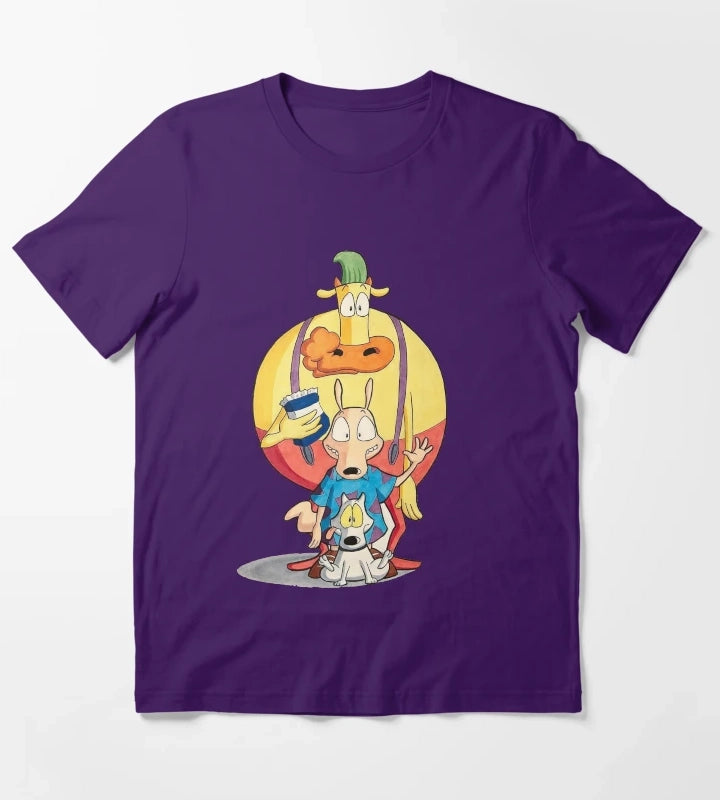 Retro 90s Wallaby and Friends Classic Cartoon Art T-Shirt Purple