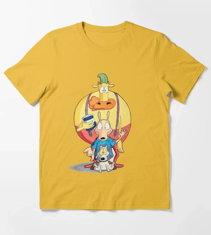 Retro 90s Wallaby and Friends Classic Cartoon Art T-Shirt Yellow