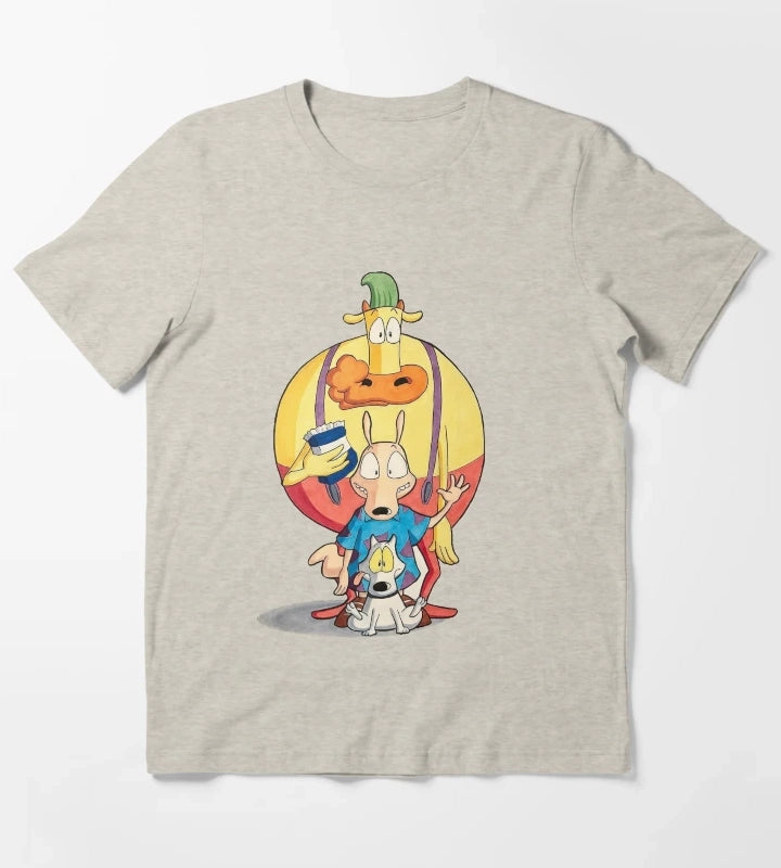 Retro 90s Wallaby and Friends Classic Cartoon Art T-Shirt Cream