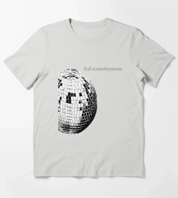 Retro Ball Text Graphic Style T-Shirt Light Grey