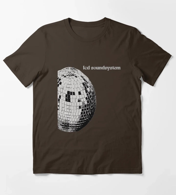 Retro Ball Text Graphic Style T-Shirt Brown