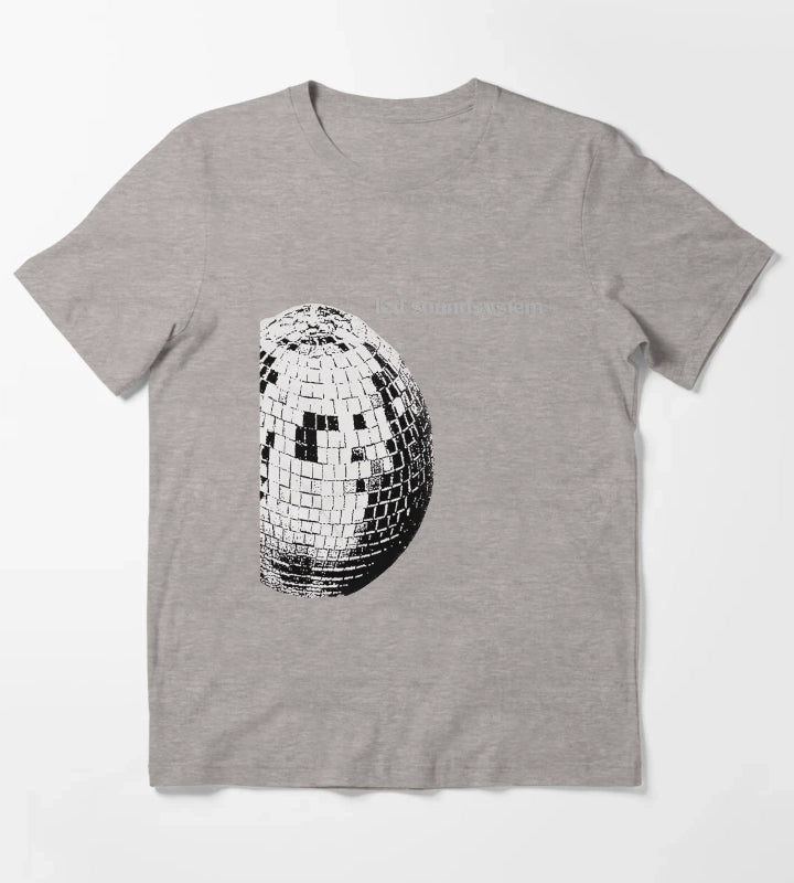 Retro Ball Text Graphic Style T-Shirt Heather Grey