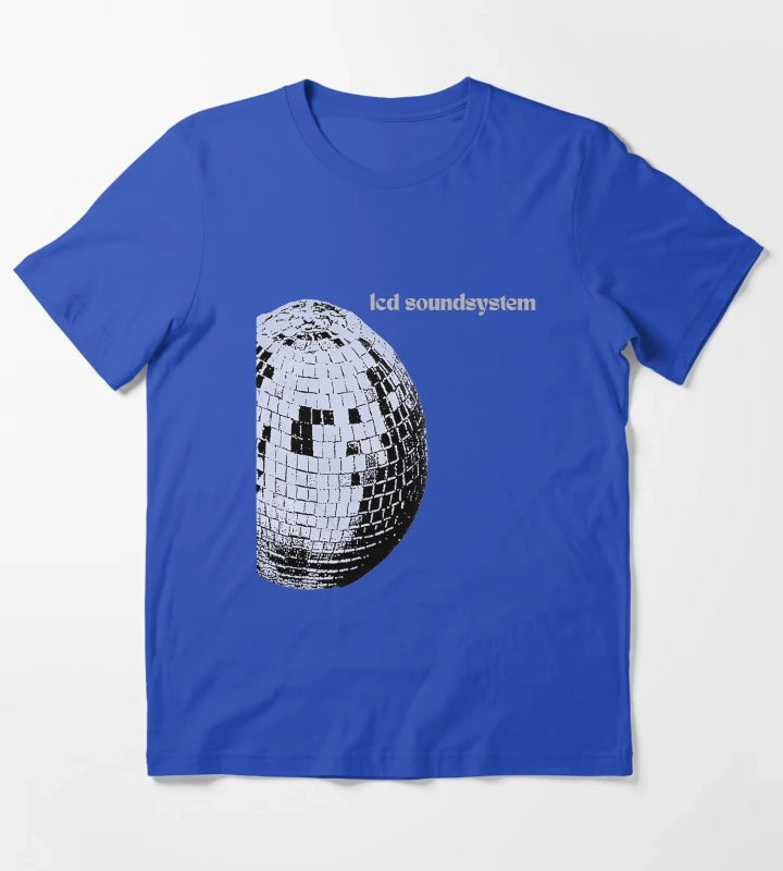 Retro Ball Text Graphic Style T-Shirt Blue