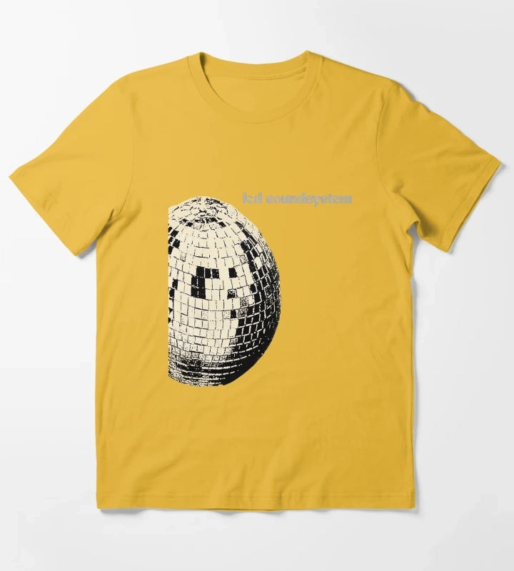 Retro Ball Text Graphic Style T-Shirt Yellow