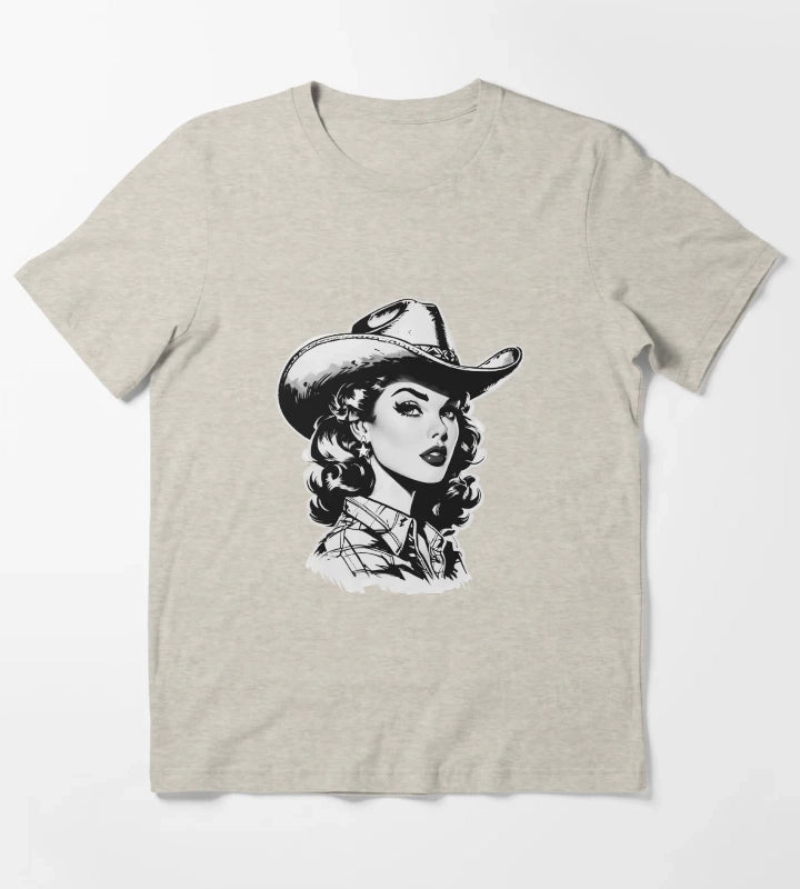 Retro Cowgirl Western design T-Shirt Cream
