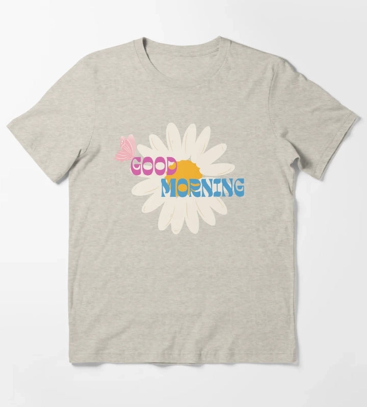 Retro Daisy Good Morning Butterfly Graphic T-Shirt Cream