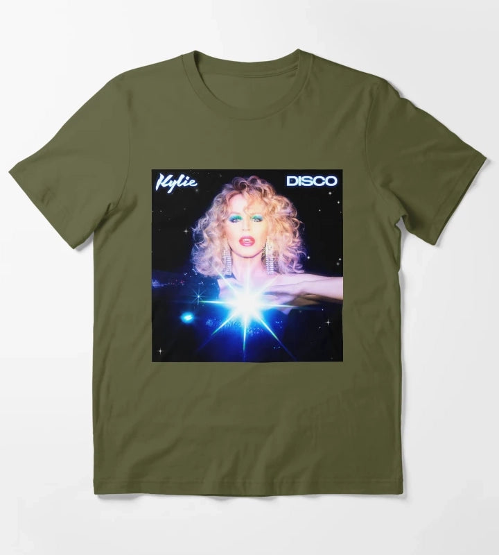 Retro Disco Queen Aesthetic T-Shirt Olive Green