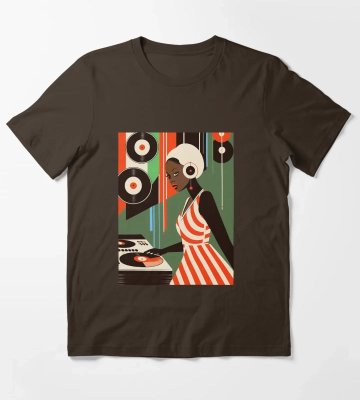 Retro Disco party T-Shirt Brown