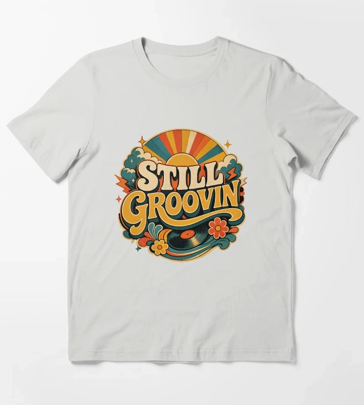 Retro Groove T-Shirt Light Grey