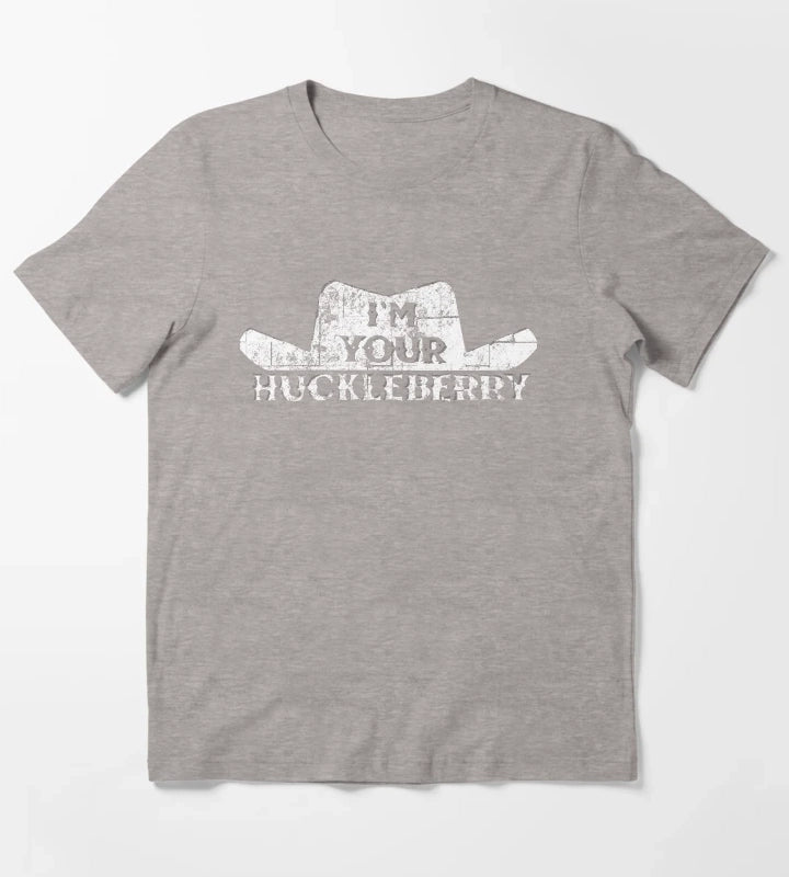Retro Mens Doc Retro Holliday IM Your Huckleberry Distressed Cool Gift T-Shirt Heather Grey