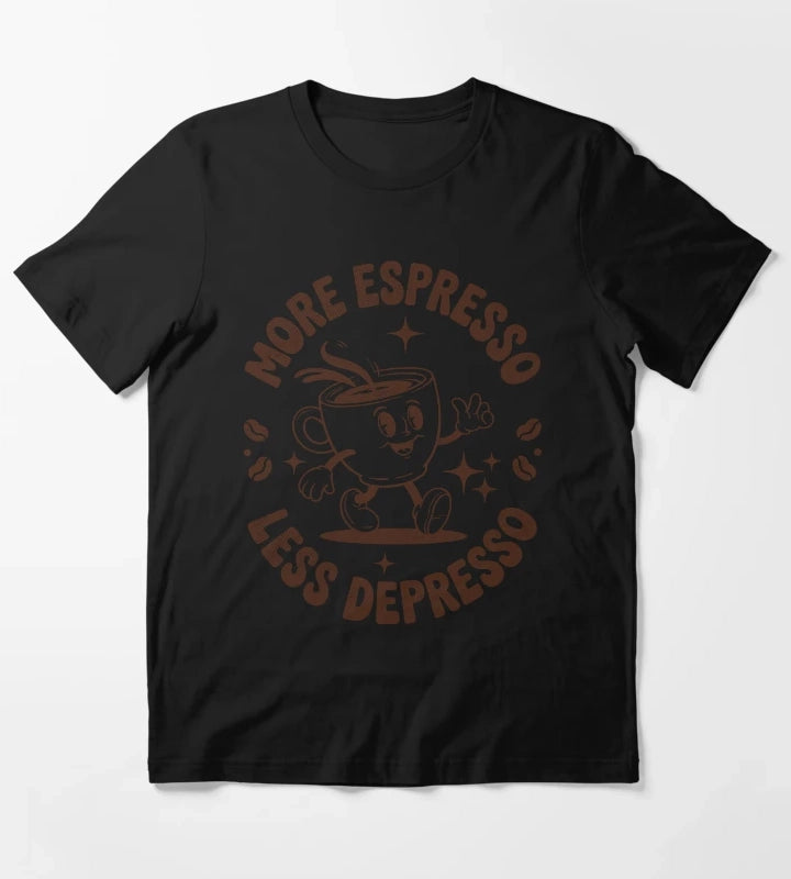 Retro More Espresso Less Depresso Coffeeholic T-Shirt