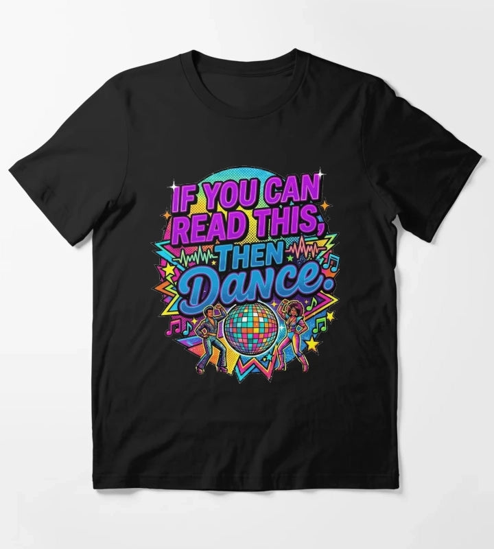 Retro Neon Disco Ball Dance Party Graphic Design T-Shirt