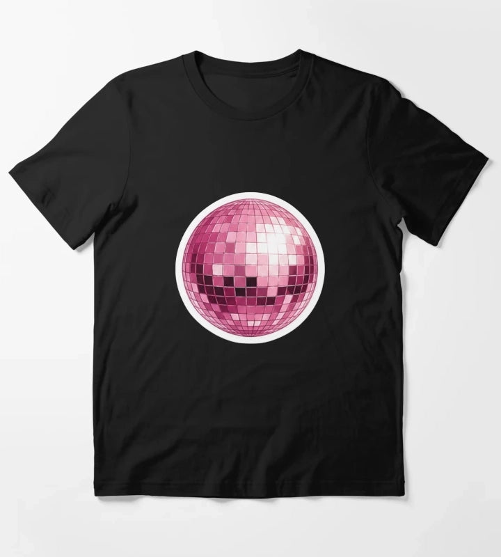 Retro Pink Smiley Disco Ball T-Shirt