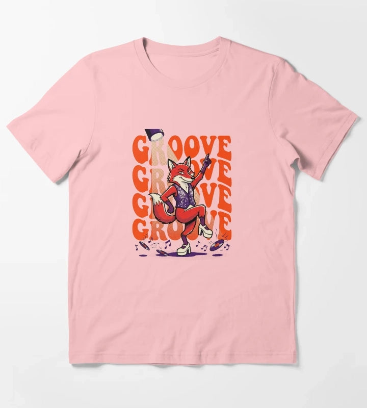 Retro Pop Art Dancing Fox Disco Groove T-Shirt Dark Grey