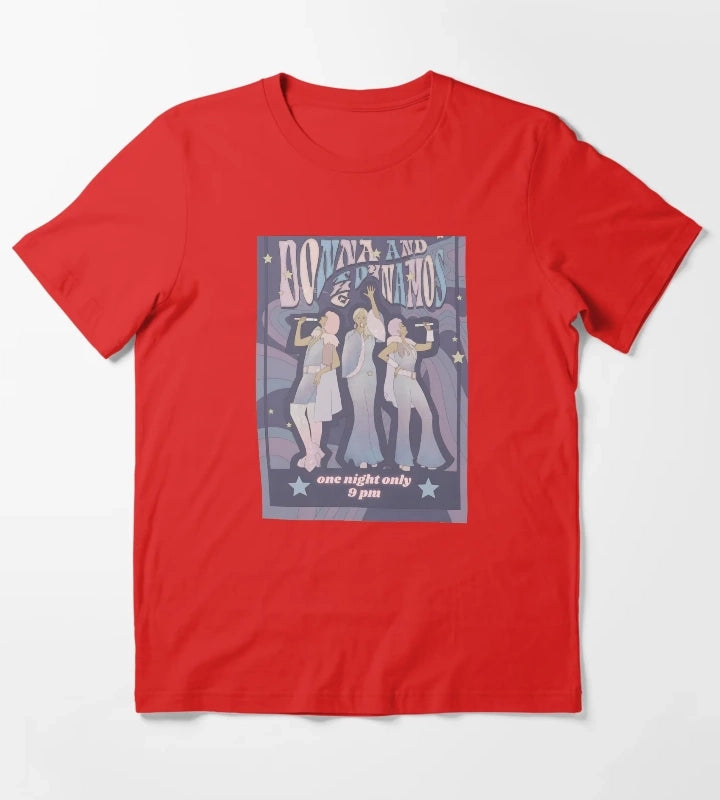 Retro Pop Group Show Advertisement Print T-Shirt Red