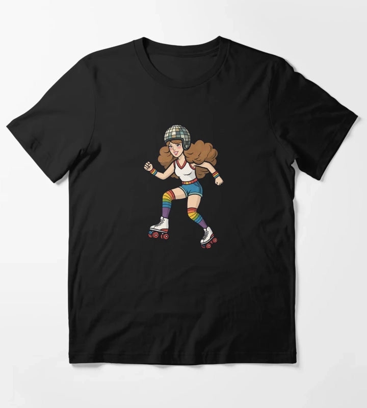Retro Roller Skating Disco Girl Pride T-Shirt