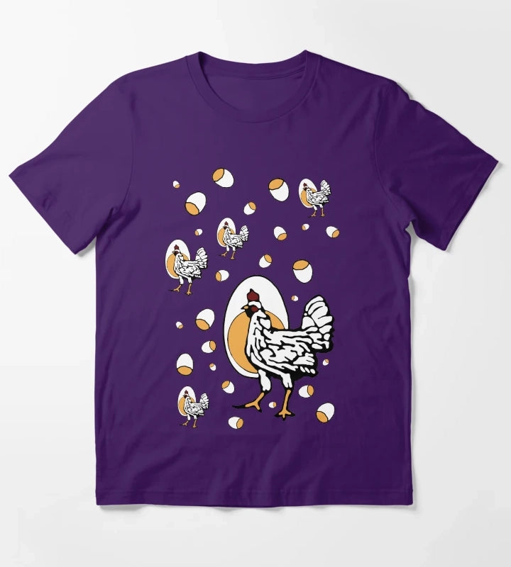 Retro Roseanne Chickens T-Shirt Purple