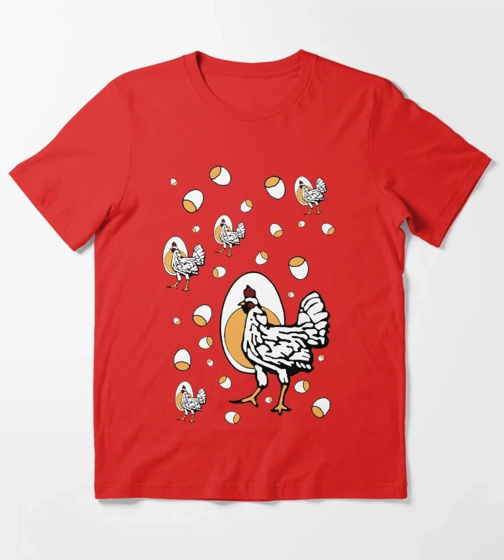 Retro Roseanne Chickens T-Shirt Red