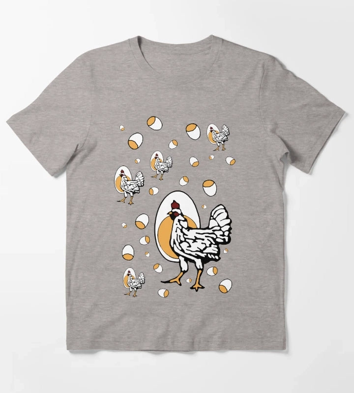 Retro Roseanne Chickens T-Shirt Heather Grey