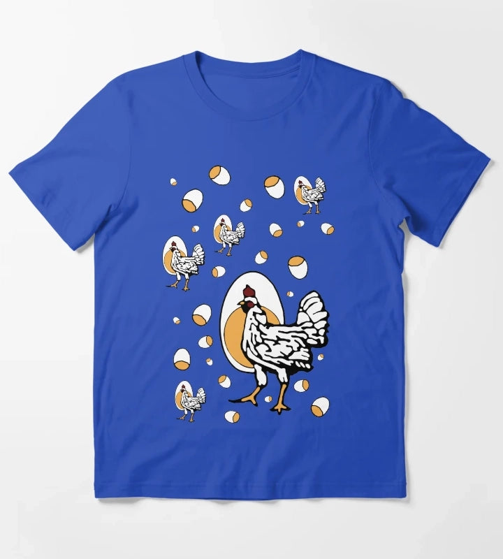 Retro Roseanne Chickens T-Shirt Blue