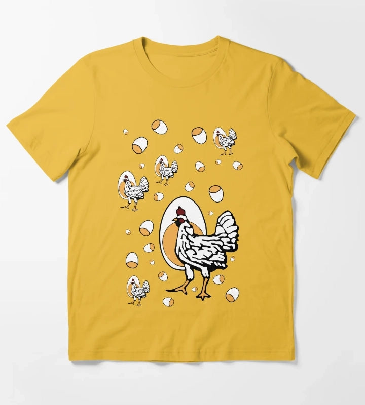 Retro Roseanne Chickens T-Shirt Yellow