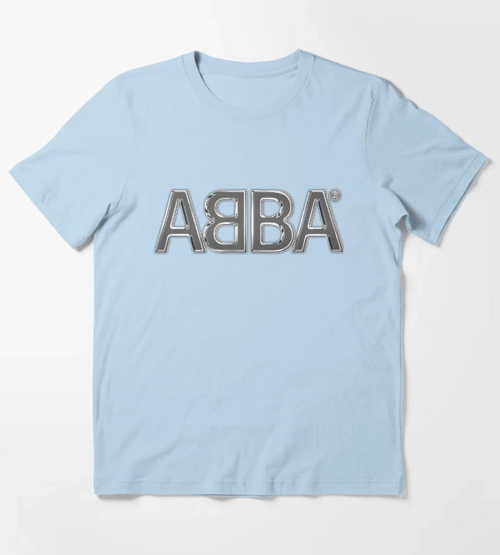 Retro Star Style Disco Music T-Shirt Sky Blue