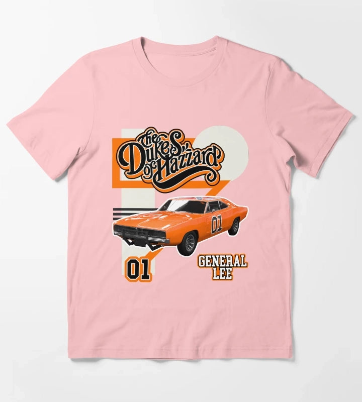 Retro Style General Lee Hazzard Racing Design T-Shirt Dark Grey
