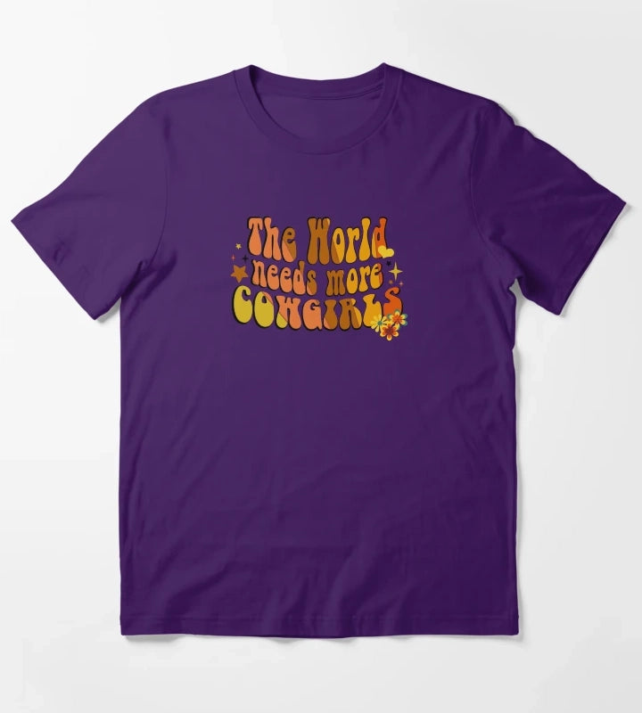 Retro Western The World Needs More Cowgirls Retro Colors T-Shirt Purple